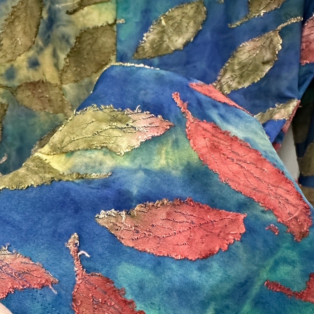 Soft Surroundings Leaf Patterned Multicolor Long … - image 7